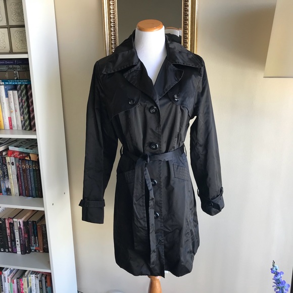Apt. 9 Jackets & Blazers - [apt9] Black Satin Button Up Pea Coat